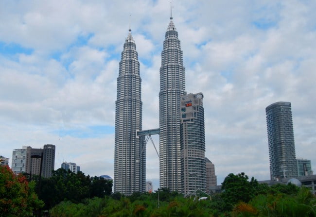 The Petronas Towers in Malaysia.