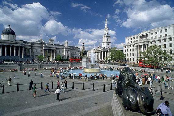 Trafalgar Square, the famous London square